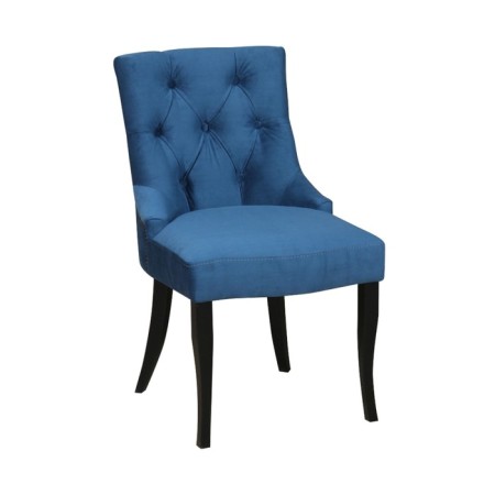 Verona chair, support of the wenge array, velor fabric, ocean color