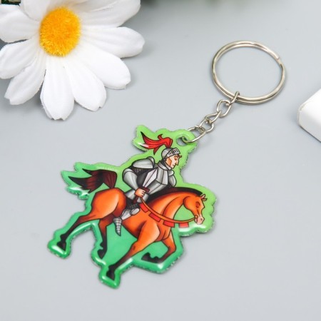 PVC keychain "Knight on a horse" Soft 6x5 cm-1