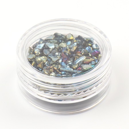 Decorative elements for the decor "stone", voluminous, emerald color/holography-4