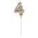 Candle in the cake on the skewer "Almaz", the number "4", champagne, 4.8x2.6 cm