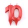 Candle in the cake jubilee "line", number 10, red metallic, 8cm