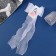 Hair clip "Schoolgirl" Bow 12x30 cm, white with pearls