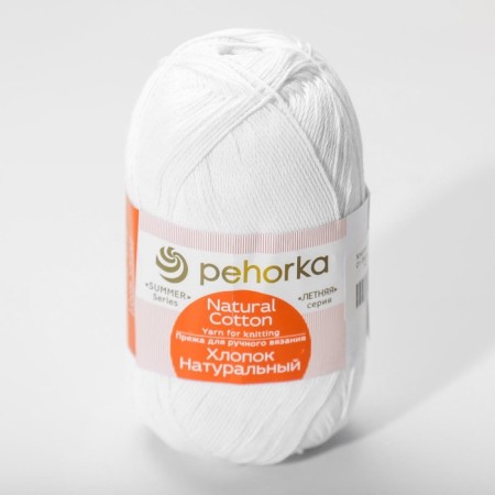 Yarn "Natural Cotton" 100% cotton 425m/100g (01-white)-1