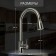 Kitchen mixer Zein Z4961, stainless steel, with a sliding watering can, 2 modes, gray