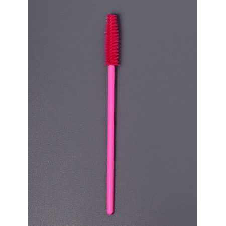 Brushes for eyebrows and eyelashes, silicone, set - 10 pcs, 10.5 cm, pink color-3
