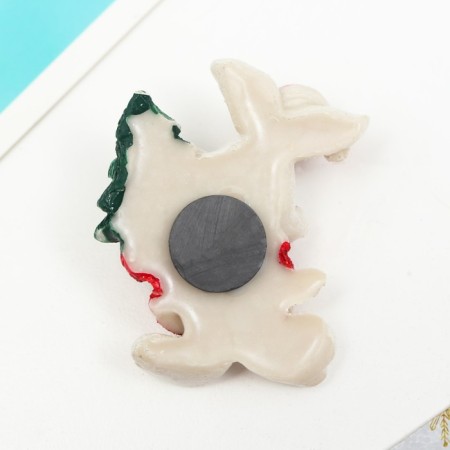 Magnet Polystone Bluest "White Rabbit in a fur coat and cap" mix 5.5x3.8 cm-4
