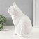 The piggy bank "Cat is white color" height 31.5 cm, width 16 cm, length 24 cm.