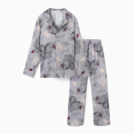 Female pajamas (shirt and trousers) KAFTAN "Dragon", size 52-54, gray-6