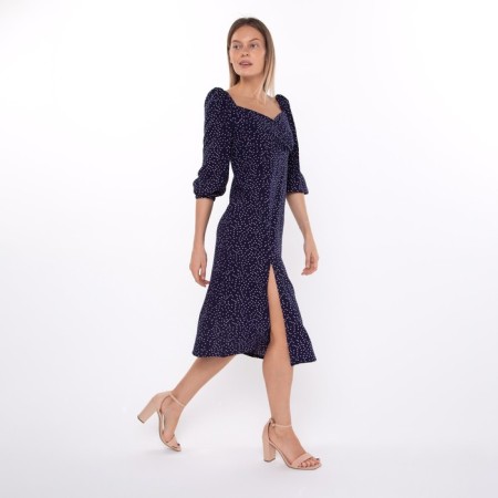 Women's dress, dark blue color, size 48-3