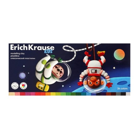 Plasticine 24 colors, 432 g, Erichkrause "Kids Space Animals", with a glass, in cardboard packaging-4