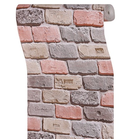 Paper bricks 301-012, 0.53x10.05m, pink/scarlet/gray