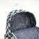 Youth backpack from textiles, 4 pockets, white/green color