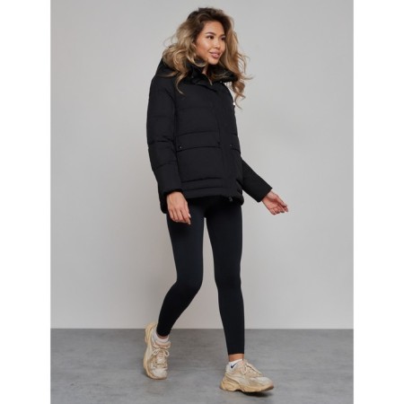 Winter jacket female, size 50, black color-3