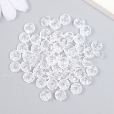 Beads Plastic "Ball with faces" transparent set 10 grams 0.7x0.7x0.5 cm-1