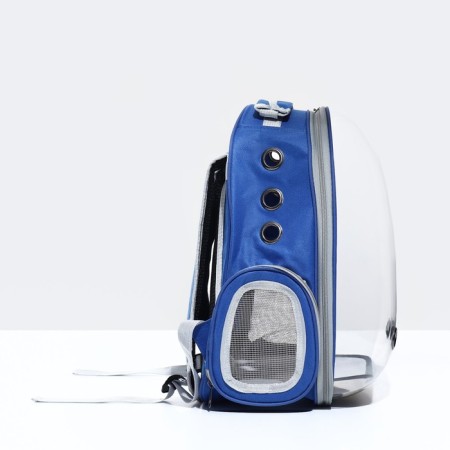 The backpack for carrying animals is transparent, 31 x 28 x 42 cm, blue-1