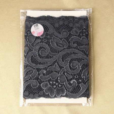 Lace elastic fabric, 175 mm × 2.7 ± 0.5 m, graphite color-4