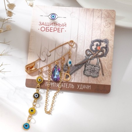 Pin-shaped “eyes” with pendants, 5 cm, color in gold-1