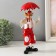 Polystone souvenir "Clown with red umbrella" white-red 11.5x9x24 cm