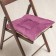 Pillow on a square chair 45x45cm, height 5cm, lilac velor, gray, synthet. fiber