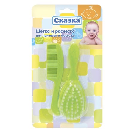 Children's set: brush and comb for hairstyles and massage, mix