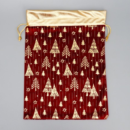 Bag gift plush “You on this holiday”, Christmas trees, embossing, 30 x 40 cm +/- 1.5 cm, New Year-4