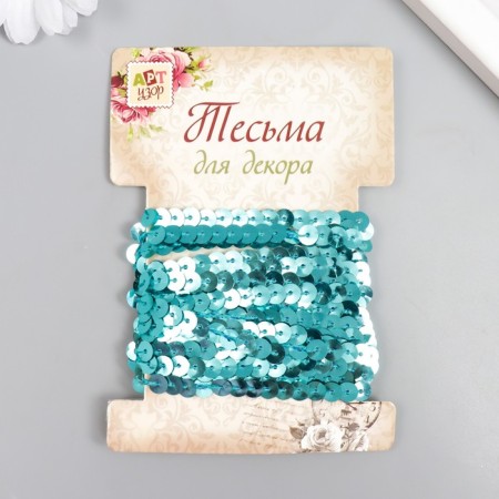Thread from sequins "sea greens" 6 mm, winding 2.5 meters