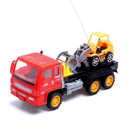 Radio -controlled “Evaciatorial” truck, with a loader, works from batteries, mix-4