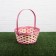 Wicker basket, bamboo, 21x21x10/24 cm, pink
