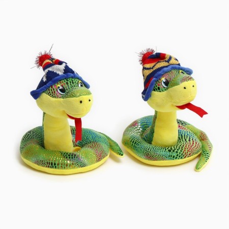 Soft toy "Snake", in a striped hat, 20 cm-6