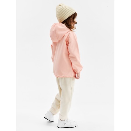 Demisason windbreaker for girls Minaku from SoftShell on fleece, waterproof, peach, height 140 cm-3