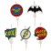 Candle for the cake "Happy Birthday!", 5 pieces, superheroes