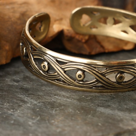 Narrow “Eye” bracelet, brass-4