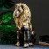 Figure "Lion sitting" black gold, 40x25x55cm