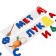 A set of wooden letters and 65 cards with the words "Learning letters. We make words "