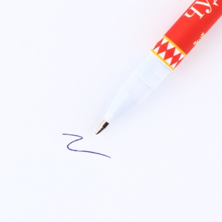 Pen with a cap of software “miracles”, plastic, blue paste, 0.7 mm-2