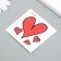 Tattoo on the body color "red hearts" 6x6 cm