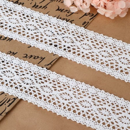 Knitted lace, 45 mm × 10 ± 1 m, white color-1