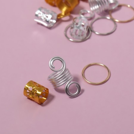 Hair piercing "Assorted", 12 pcs, golden/silver color-2