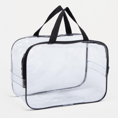 Lightning cosmetic bag, transparent/black color-1