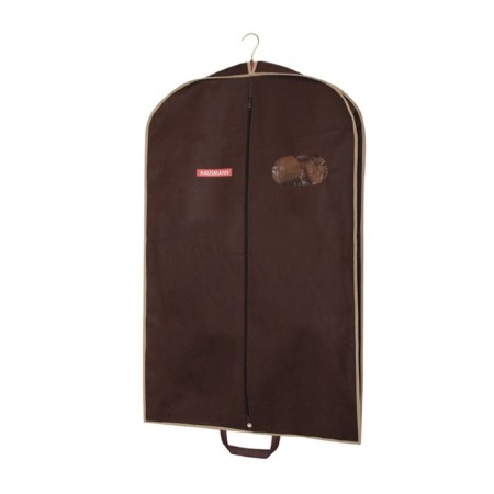 Hausmann volumetric clothing cover, with oval PVC and handles window, 60x100x10 cm, brown-1