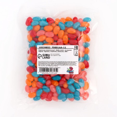 Chewing marmalade "Bobs jelly" with a taste of peach, blueberries, strawberries, orange, 300 g-1