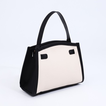 Bag Cross-Bodi with a zipper, white/black color-2
