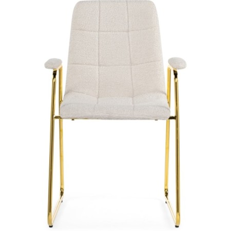 Stool on the Lana Metal Carcass Metal/Building Fabric, Gold/White 57x56x88 cm-2