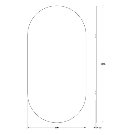 Evororm mirror with a polished edge, 60x120 cm-1