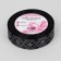 Satin tape with embossing "Geometry", 25 mm × 18 ± 1 m, black color/silver No. 039