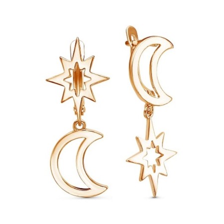 Earrings "Star Night", pink gilding