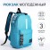 A backpack with a zipper, an outer pocket, 2 side pockets, blue color