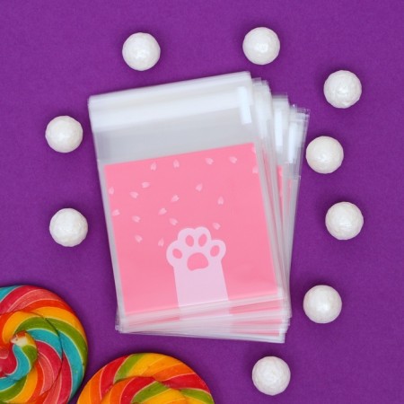 BOPP package with sticky tape, "Sakura", 7*7+3cm-5