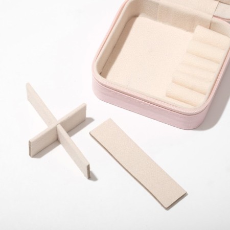 Organizer for storing jewelry "Portable box", 10.5 × 10.5 × 5 cm, pink color-3
