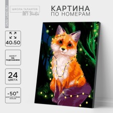 Picture on numbers on a canvas with a subframe 